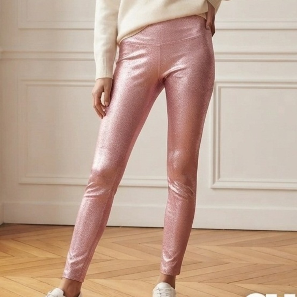 Heroine Sport Marvel Leggings Metallic Rose Pink High Rise Activewear Large